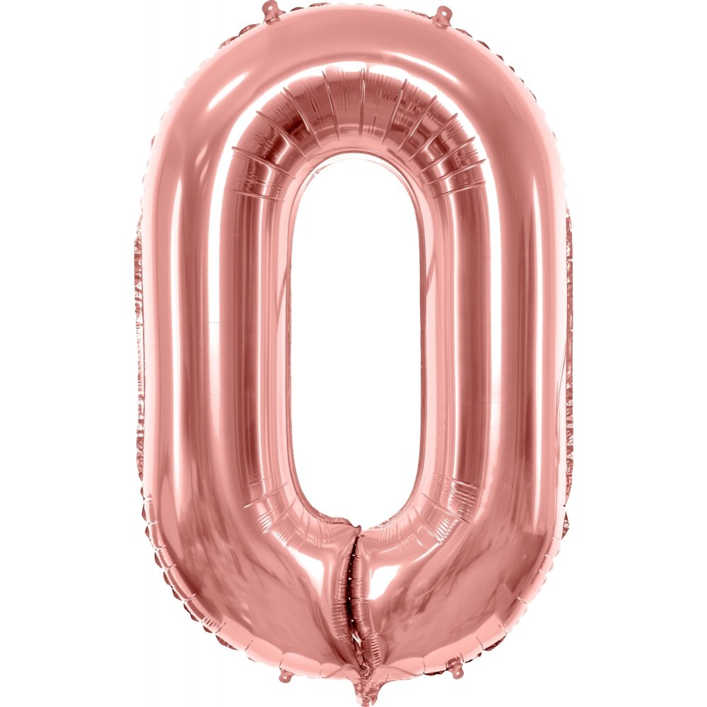 Sifferballong – Roséguld – 86 cm – Siffra: 0 – Sifferballonger, Ballonger