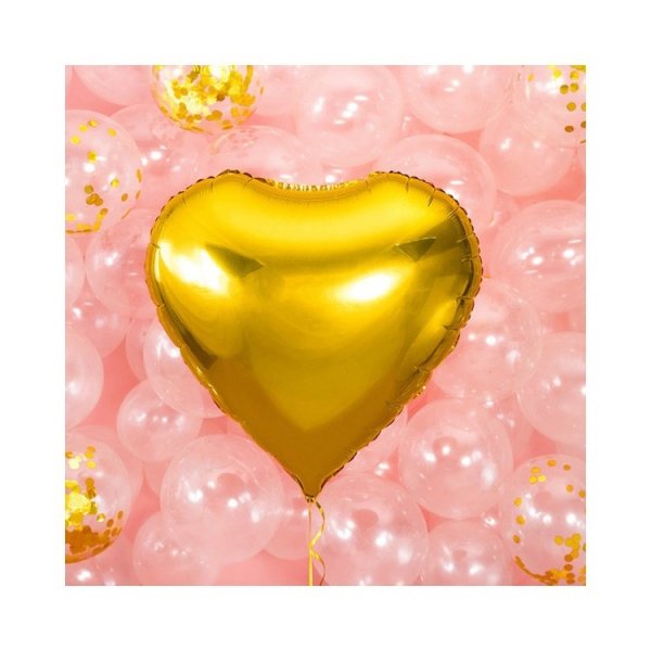 Folieballong Hj�rta Guld