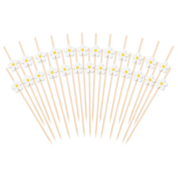 Snackspinnar/Drinkpinnar - Blomma- 12 cm - 25 st