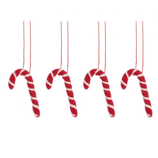 Julgranskulor - Sass & Belle - 4-pack - Polkagrisar