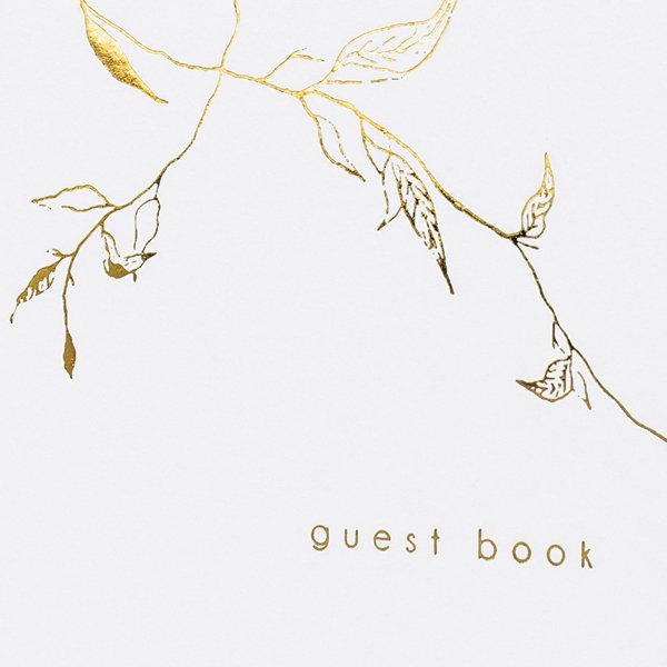 Gästbok - Branches - Vit/Guld Gästbok - Branches - Vit/Guld