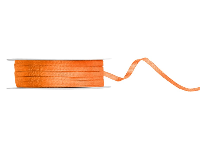 Satinband – Orange – (Bredd: 3 mm) – 50 meter – Satinband, Band & Snören till bröllop