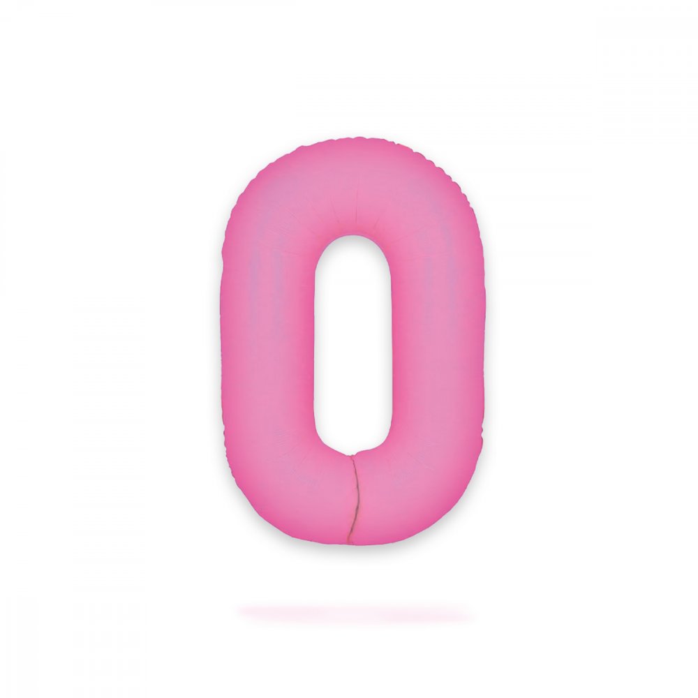 Ballongsiffra - Neon Rosa - 86 cm - Siffra: 0 - Sifferballonger, Ballonger