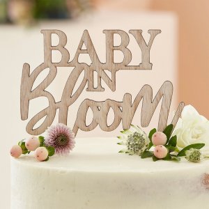 Cake topper - Trä - Baby in bloom
