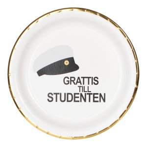 Papptallrikar - Grattis till studenten - 8-pack - 18 cm