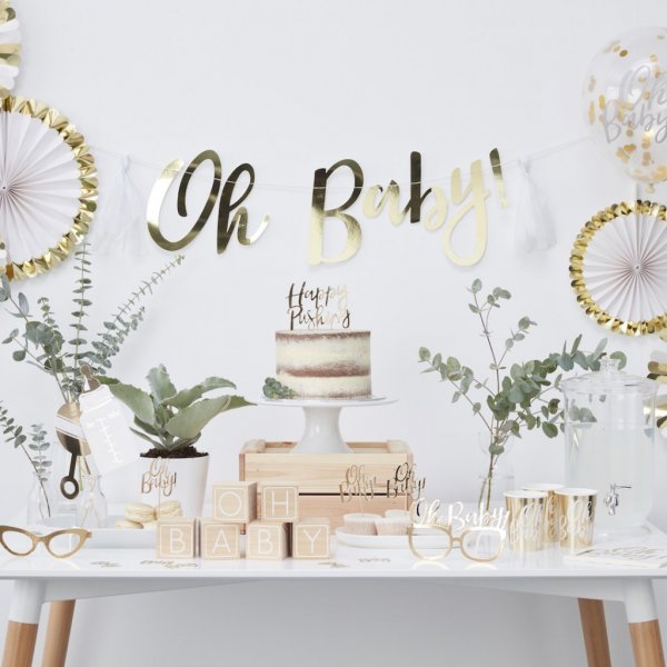 Backdrop - Baby Shower - Guld Backdrop - Baby Shower - Guld