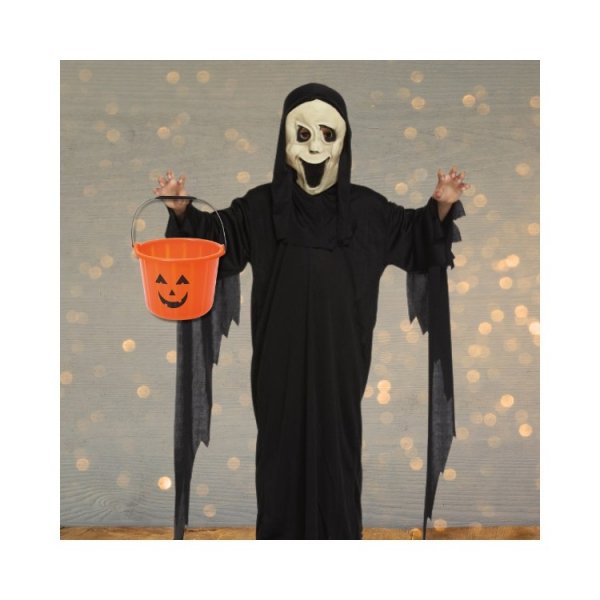 Halloweenkl�der demon och pumpa hink, set