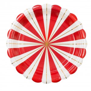 Papptallrikar - Röd, Guld, Vit - 19,5 cm - 8-pack Papptallrikar - Röd, Guld, Vit - 19,5 cm - 8-pack