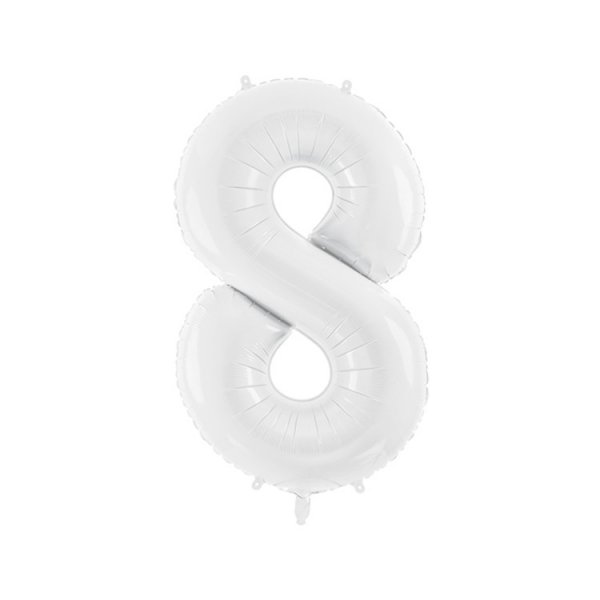 Sifferballonger vit, 86 cm