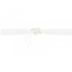 Girlangerna - Organzatyg med satinblommor - Kr�mvit - 1.8 m