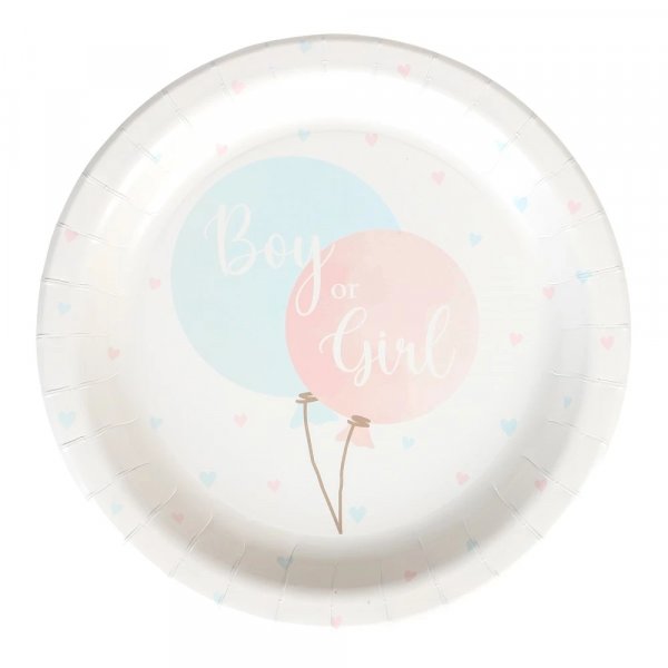 Papptallrikar - Gender Reveal - 8-pack - 23 cm