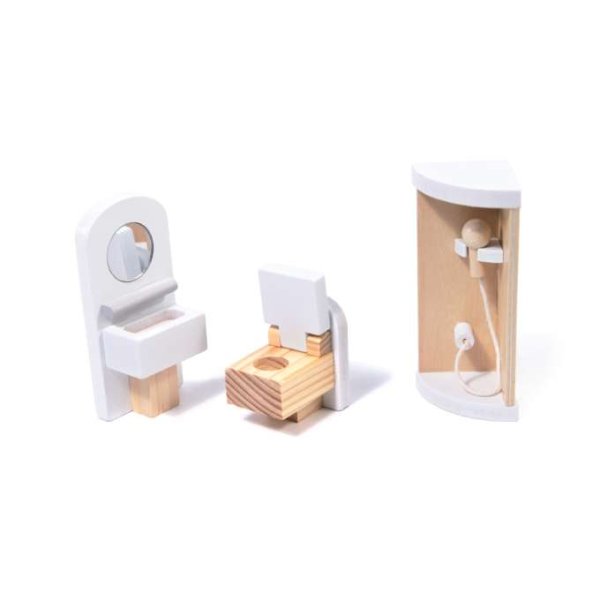 Docksk�p i MDF med LED-belysning 78 cm Vit inklusive 16 m�bler - Byggsats