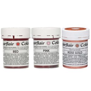 Sugarflair Chokladf�rger 3 Rosa nyanser 3 x 35g