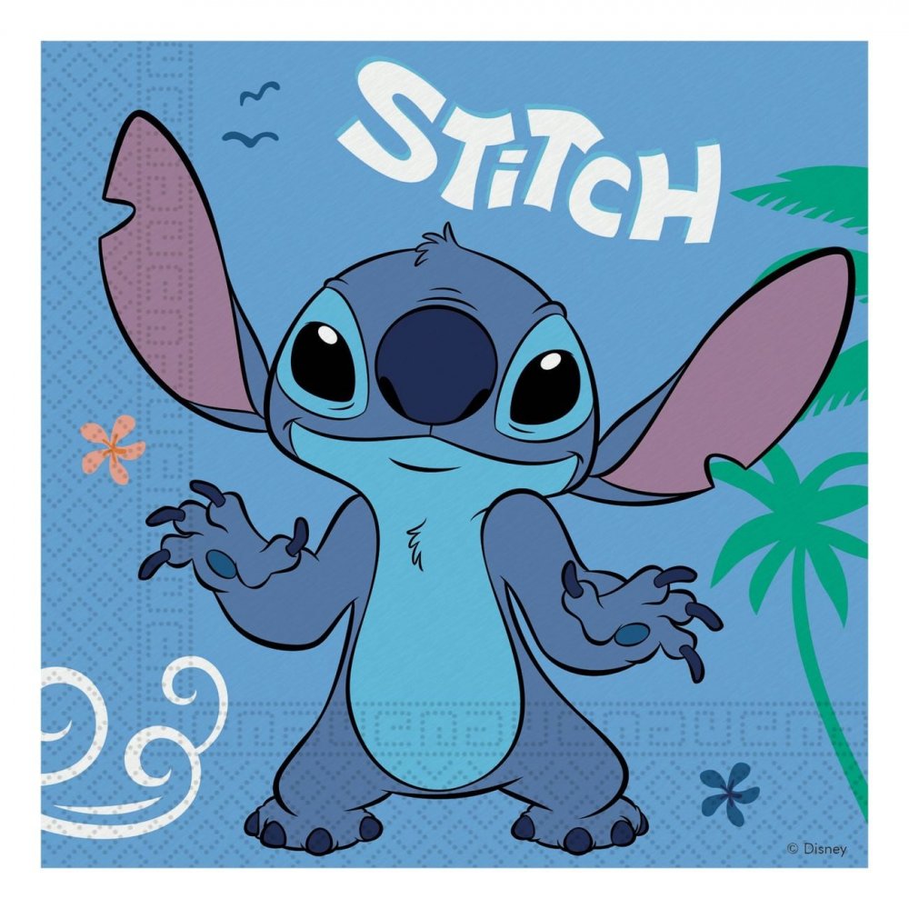 Servetter – Stitch & Angel – Blå – 20-pack – Servetter till kalas