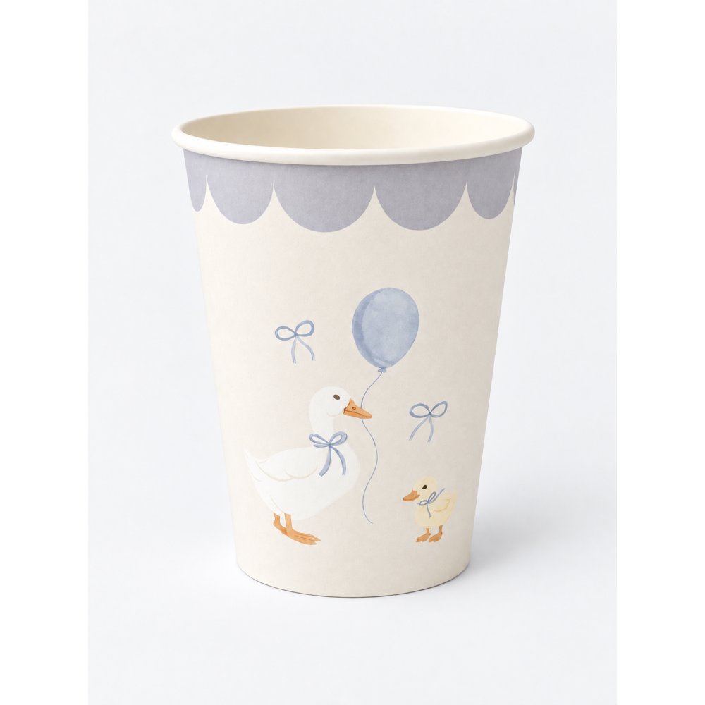 Pappmuggar - Birthday Duck - Lavenders Blue - 8-pack - Pappmuggar till kalas