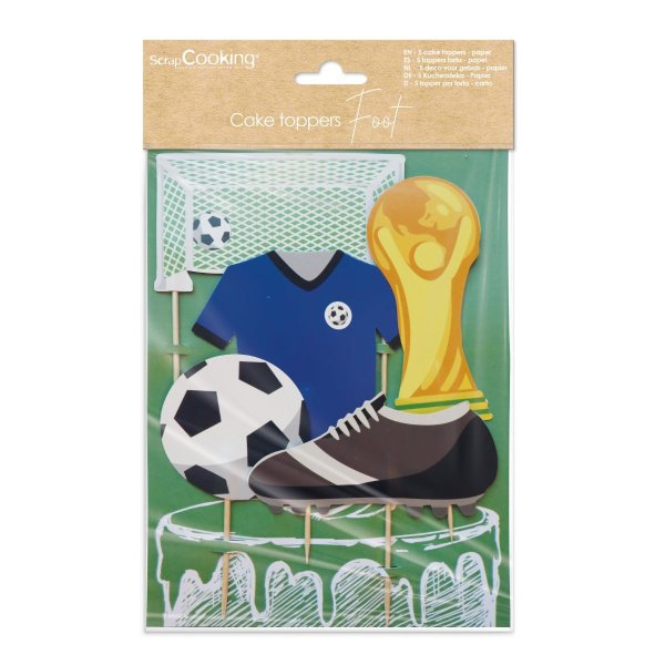 Cake Topper - Fotboll - Scrapcooking - 5 st Cake Topper - Fotboll - Scrapcooking - 5 st