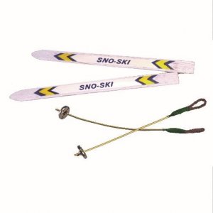 Miniatyr - skidor med stavar