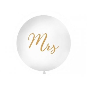 Jtteballong - Mrs - Vit/Guld