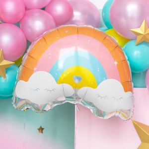 Folieballong - Rainbow/Cloud - Pastell