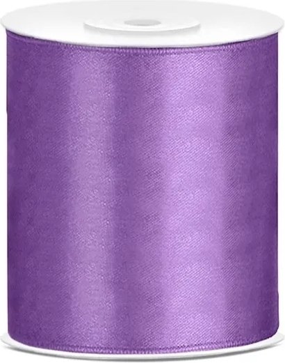 Satinband – 25 m – Lila – Bredd: 100 mm – Satinband, Band & Snören till bröllop