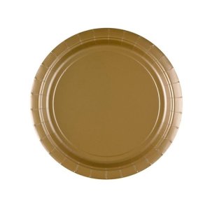 Papptallrikar - Guld Matt - 23 cm - 8-pack