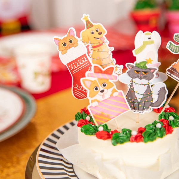 Cake picks - Julmotiv - Djur - 6-pack Cake picks - Julmotiv - Djur - 6-pack