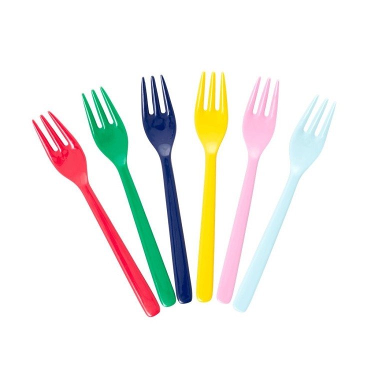 Rice Melamingafflar Färgglada 6-pack - Fyndhörnan