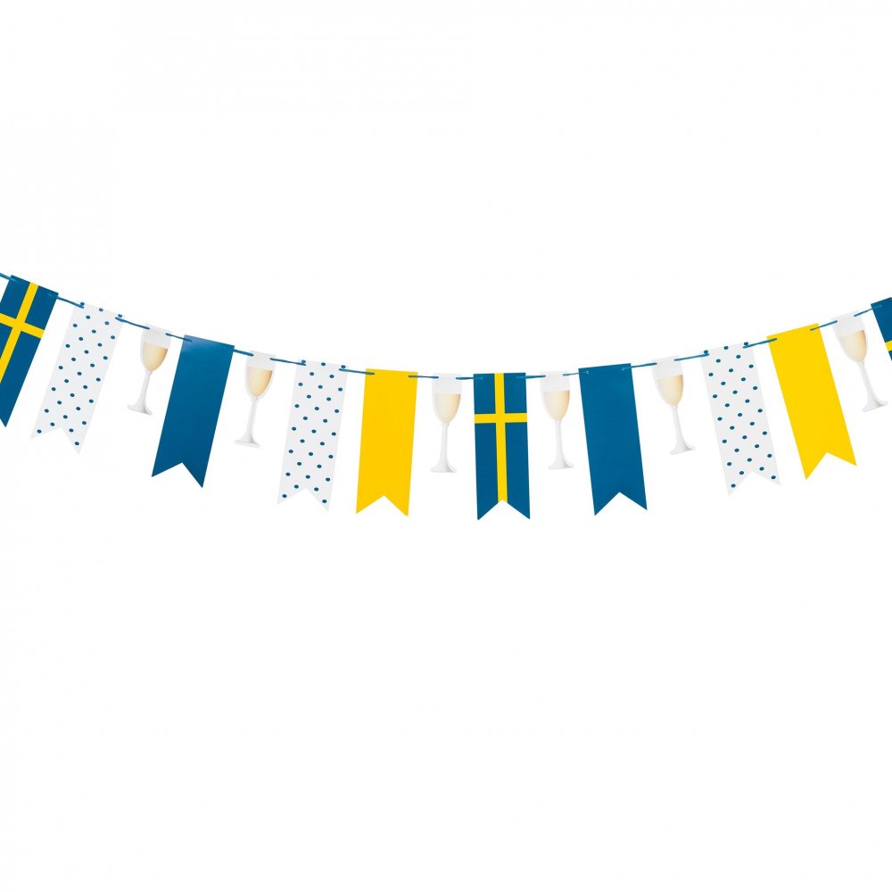 Girlang DIY, flaggor och champagneglas, 30 flaggor – All student, Student