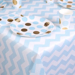 Bordsduk - Pattern Works - Ljusbl� Chevron