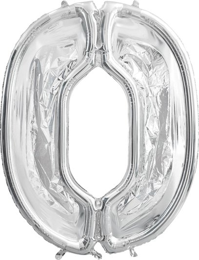 Sifferram till ballong - Silver - 126 cm - Siffra: 0 - Ballong ramar, Ballonger