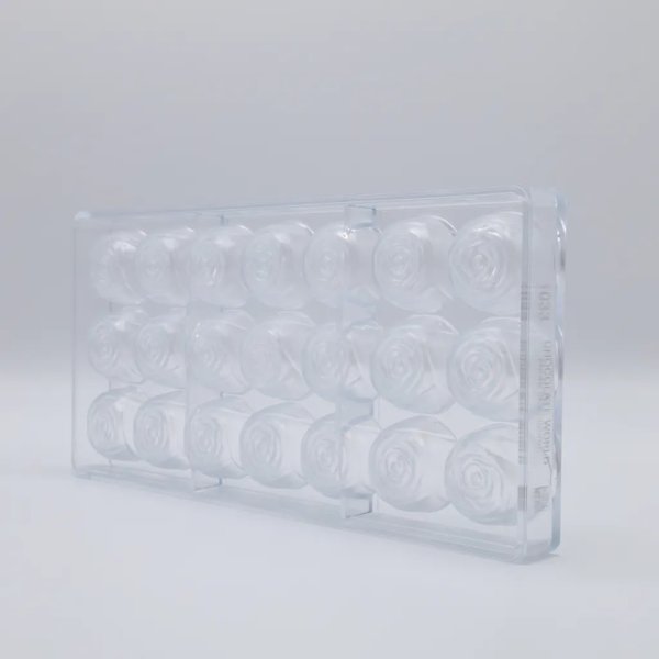 Pralinform - CW1033 Stor ros - 3,4 cm - Chocolate World