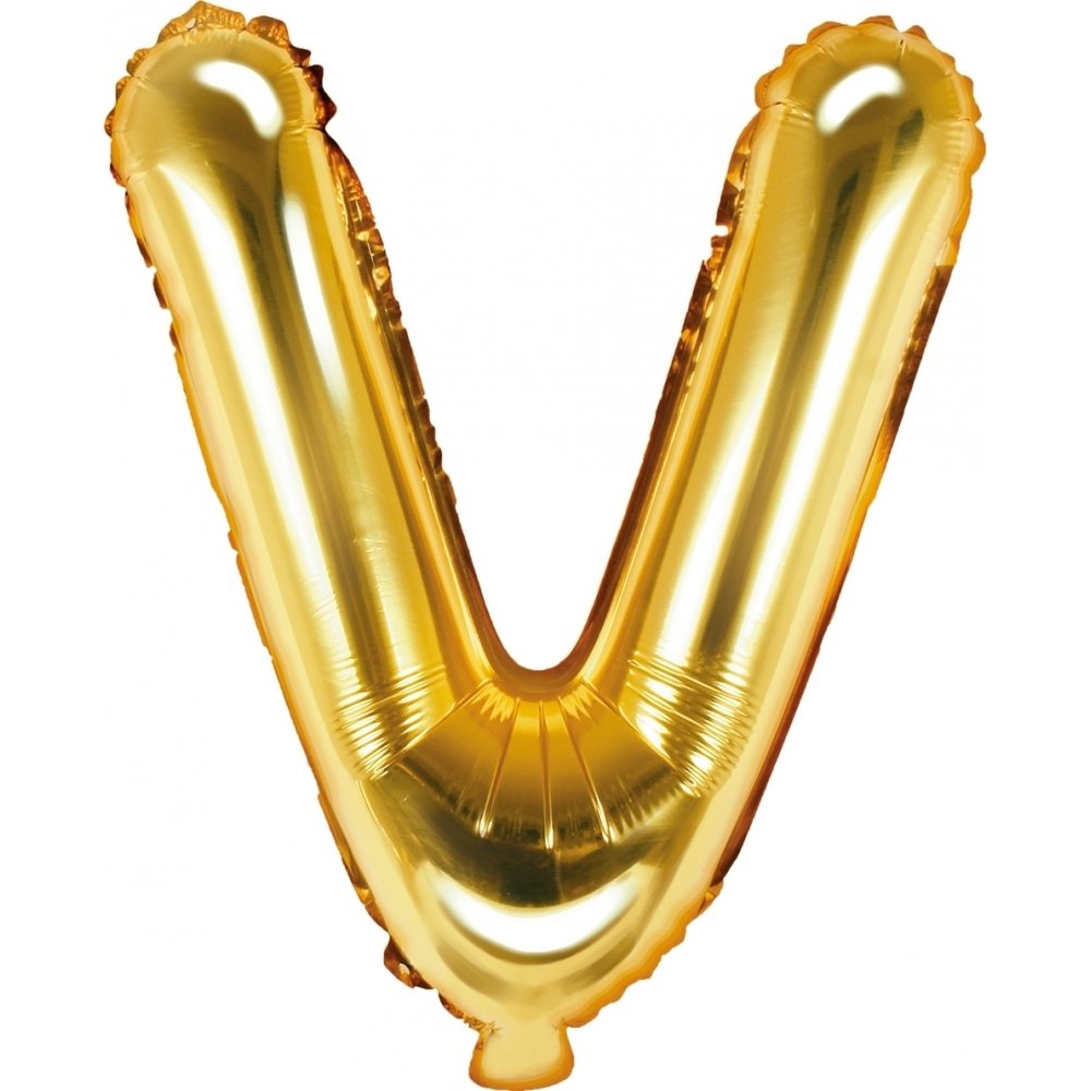 Bokstavsballonger – Guld – 35 cm – Bokstav: V – Bokstavsballonger, Ballonger