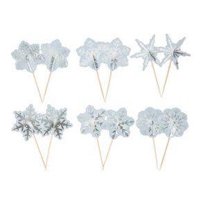 Dekorationspinnar - Ljusbl� - 12-pack