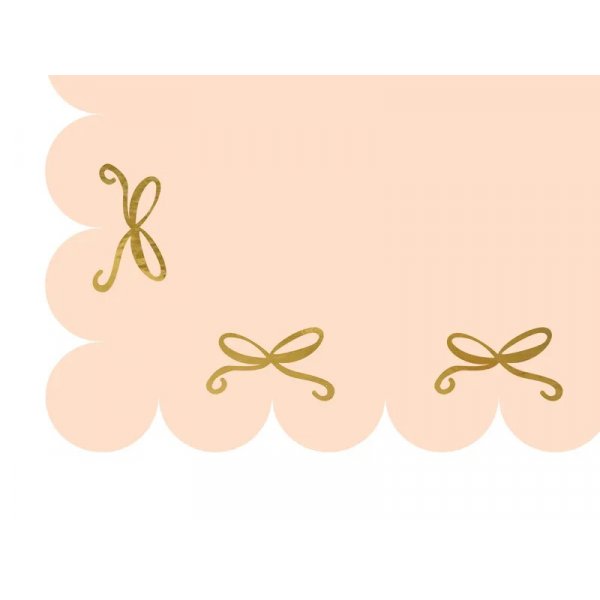 Bordsduk - Papper - Rosa med guldrosetter - 180x120 cm