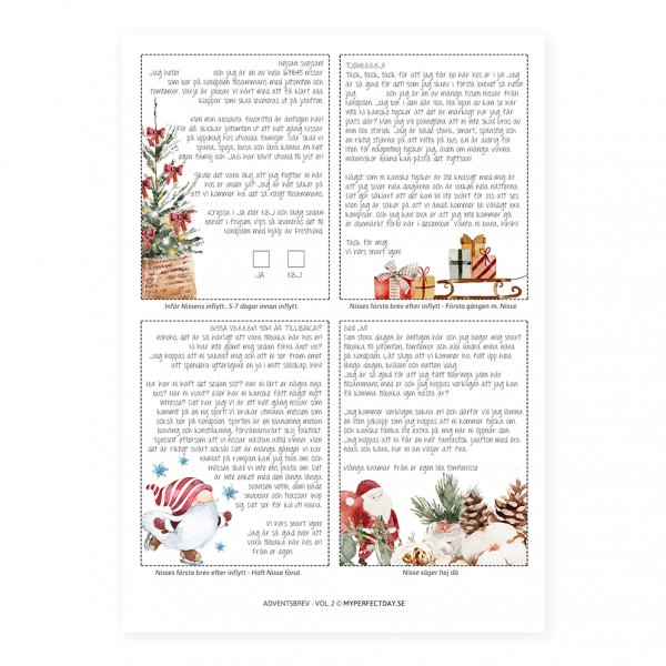 Färdiga nissebrev - Adventsbrev - Vol.2 Färdiga nissebrev - Adventsbrev - Vol.2