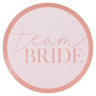 Papptallrikar - Team Bride - 25 cm - 8-pack