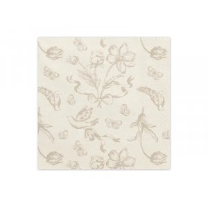 Servetter - Floral - Beige - 12-pack Servetter - Floral - Beige - 12-pack