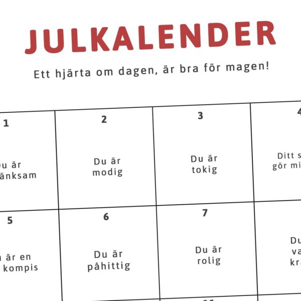 Julkalender - Betydelsefulla ord Julkalender - Betydelsefulla ord