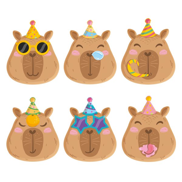 Papptallrikar - Capybara - 6-pack