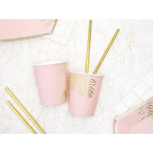 Pappmuggar - Leaves - Rosa/Guld - 6-pack Pappmuggar - Leaves - Rosa/Guld - 6-pack