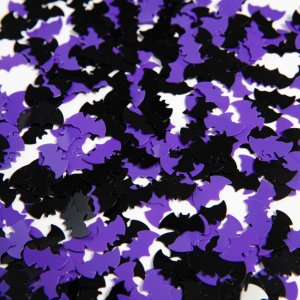 Bordskonfetti - Fladderm�ss - Svart/Lila - 14 g