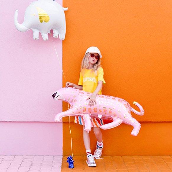 Folieballong - Leopard - Rosa/Guld Folieballong - Leopard - Rosa/Guld