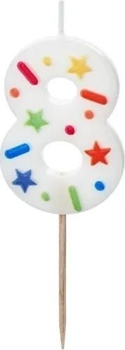 Sifferljus – Sprinkles – 8 – Tårtljus, Tårtdekorationer till kalas