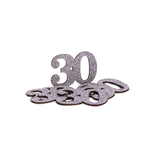 30 �r Bordsdekorationer - Silver - 6-pack