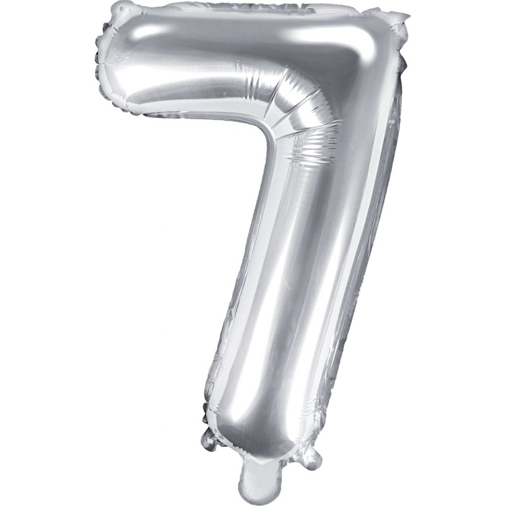 Sifferballong – Silver – 35 cm – Siffra: 7 – Sifferballonger, Ballonger