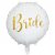 Rund folieballong - Bride - Vit/Guld