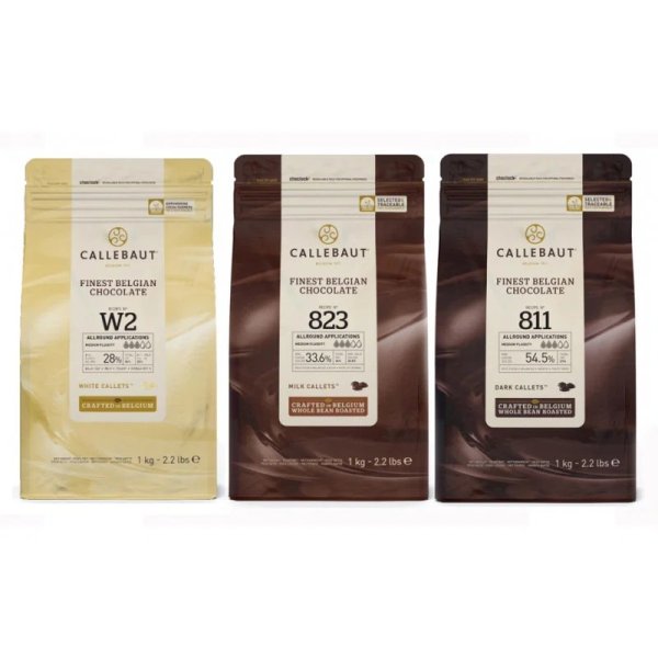 Choklad - Favoriter fr�n Callebaut - Vit, m�rk och mj�lkchoklad - 3 kg