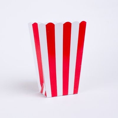 Popcornboxar - Randiga - Rda - 5-pack