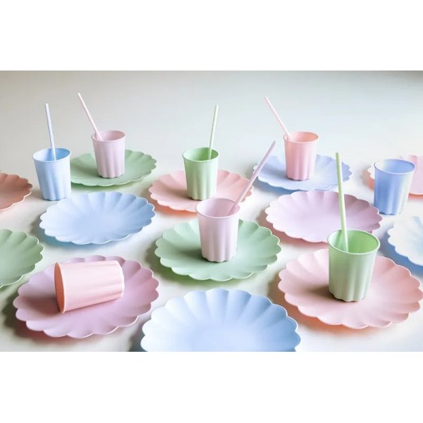 �teranv�ndbara plastmuggar - Ljusrosa - 4-pack