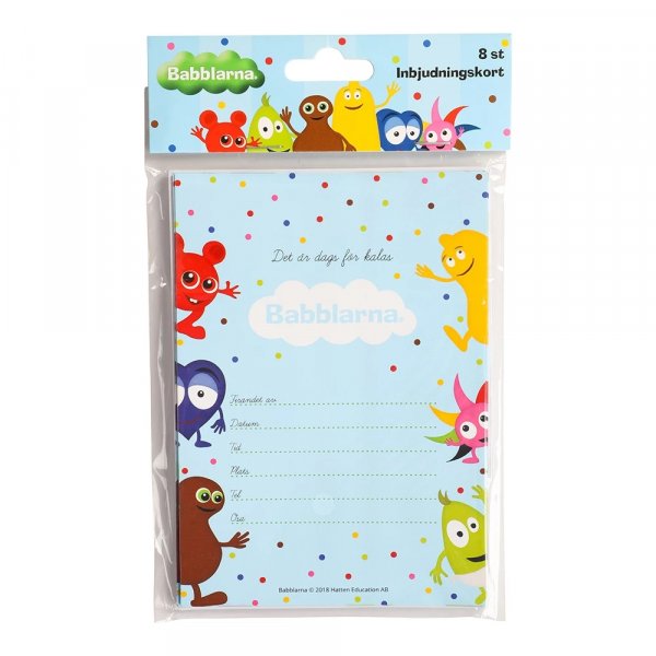 Inbjudningskort - Babblarna - 8-pack